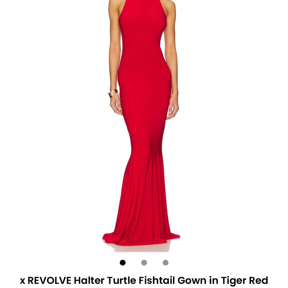 Norma Kamali Vibrant Red Halter Maxi Dress